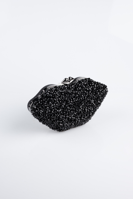 Black Plaster Fabric Night Bag SH831