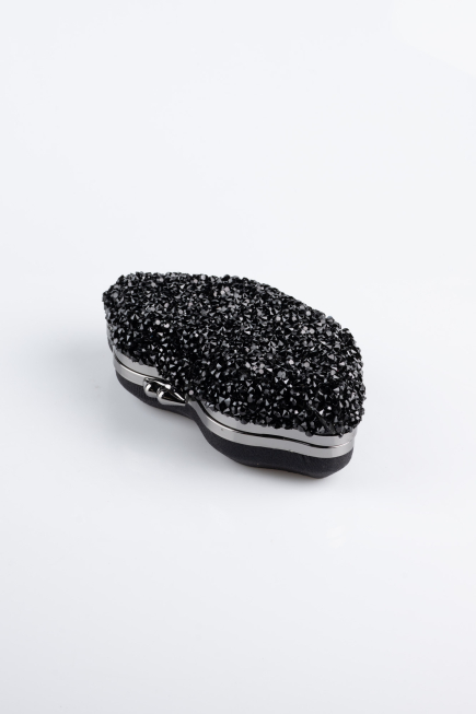 Black Plaster Fabric Night Bag SH831