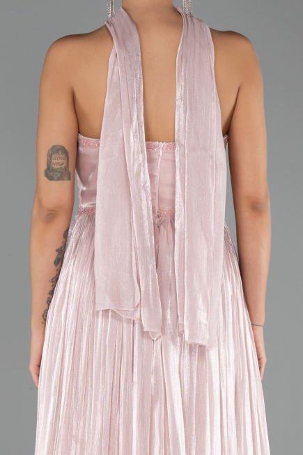 Long Powder Color Chiffon Evening Dress ABU6531