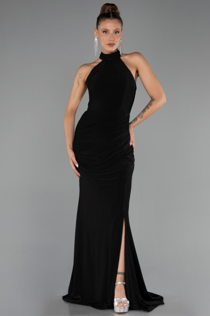 Long Black Plus Size Evening Dress ABU6539