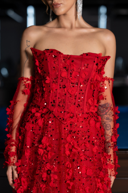 Long Red Evening Dress ABU5658