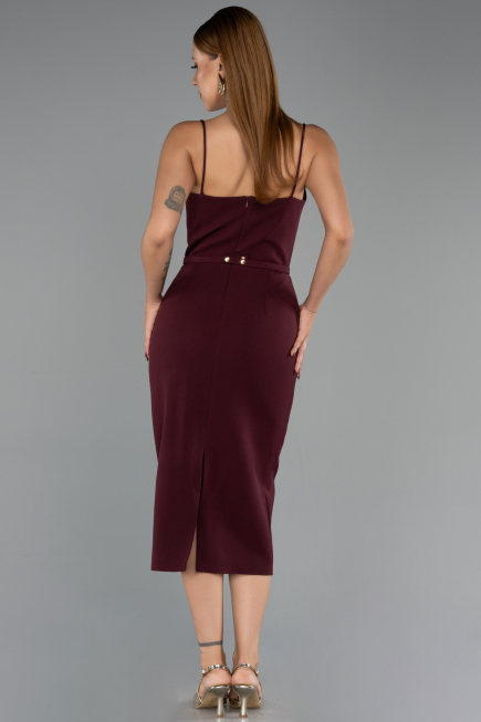 Midi Burgundy Cocktail Dress ABK2687