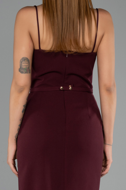 Midi Burgundy Cocktail Dress ABK2687