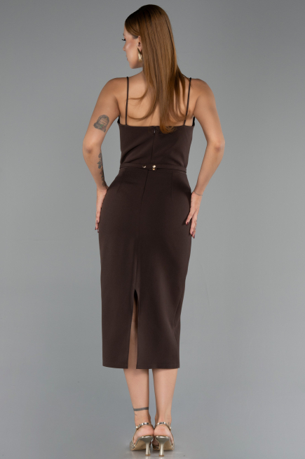 Midi Brown Cocktail Dress ABK2687