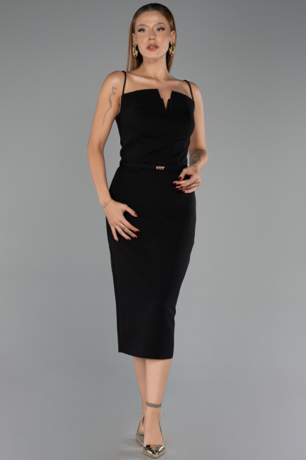 Midi Black Cocktail Dress ABK2687