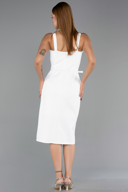 Midi White Cocktail Dress ABK2688
