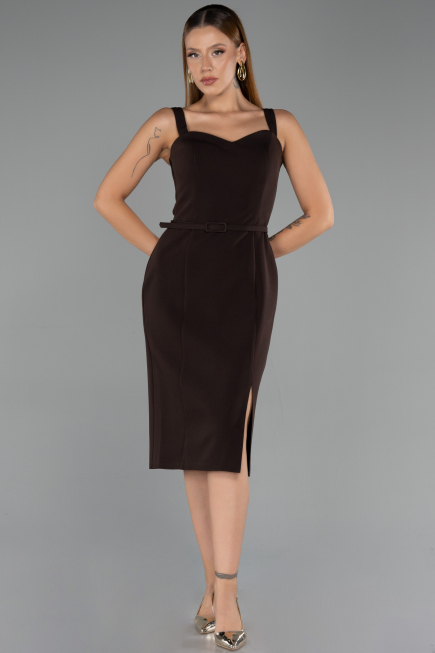 Midi Brown Cocktail Dress ABK2688
