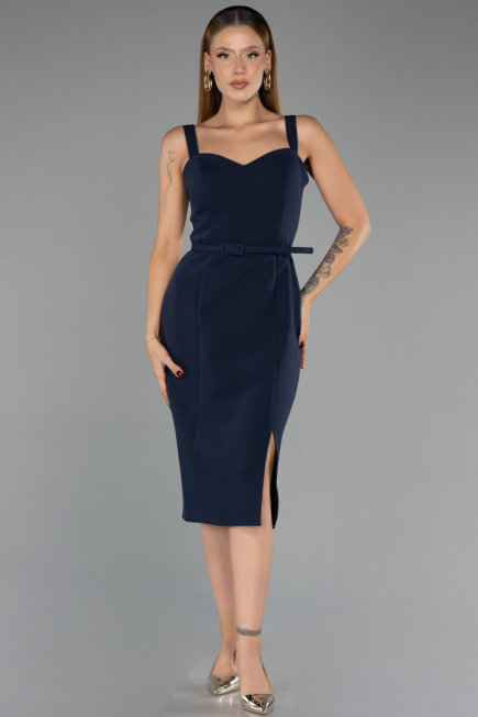 Midi Navy Blue Cocktail Dress ABK2688