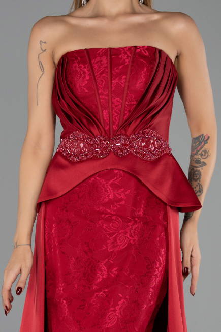 Long Red Dantelle Evening Dress ABU5615
