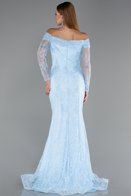 Long Light Blue Dantelle Evening Dress ABU5617