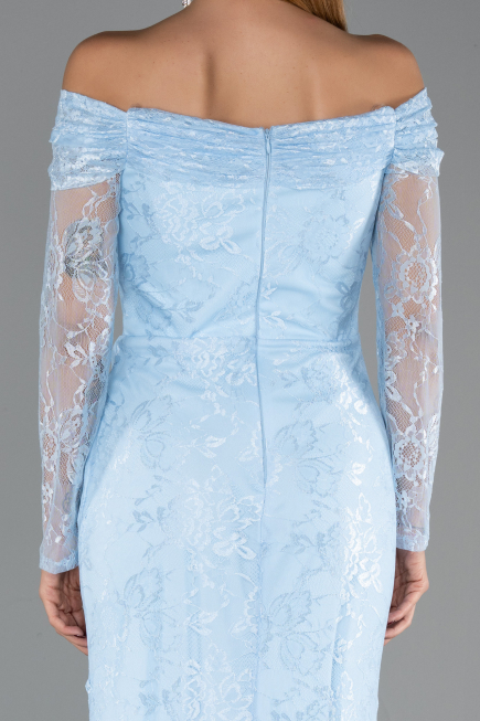 Long Light Blue Dantelle Evening Dress ABU5617