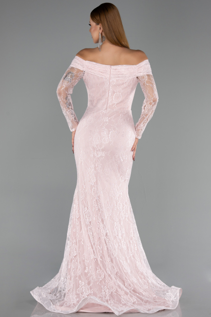 Long Powder Color Dantelle Evening Dress ABU5617