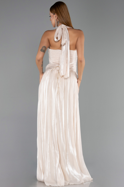 Long Beige Chiffon Evening Dress ABU6551