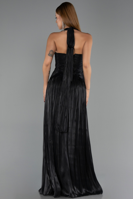 Long Black Chiffon Evening Dress ABU6551