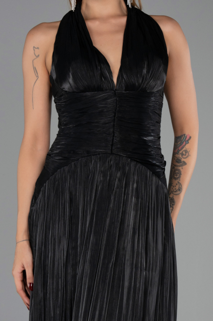 Long Black Chiffon Evening Dress ABU6551