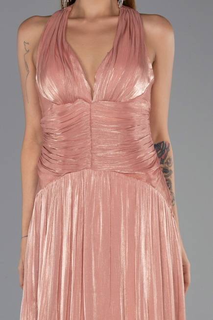 Long Light Brown Chiffon Evening Dress ABU6551