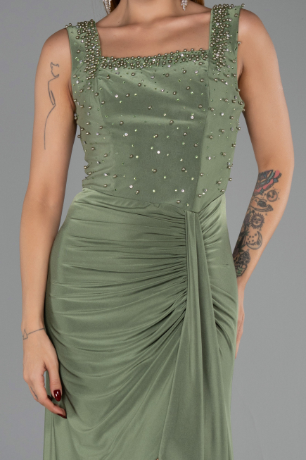 Long Oil Green Evening Dress ABU6552
