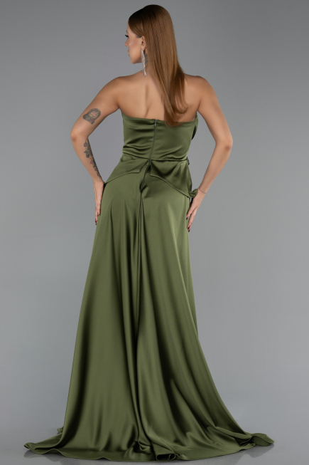 Long Olive Drab Dantelle Evening Dress ABU5615