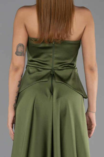 Long Olive Drab Dantelle Evening Dress ABU5615
