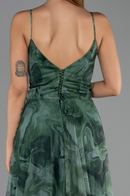 Long Green Plus Size Prom Dress ABU6558