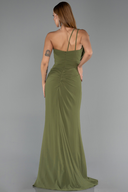 Long Oil Green Chiffon Evening Dress ABU6500
