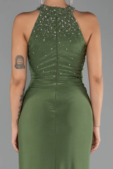 Long Oil Green Evening Dress ABU5422