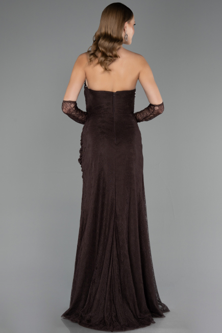 Long Brown Dantelle Evening Dress ABU6562