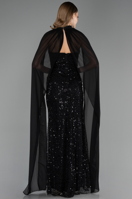 Long Black Beaded Evening Dress ABU6569