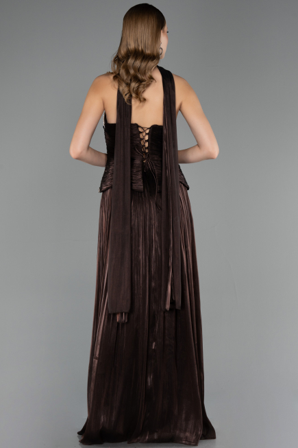 Long Brown Chiffon Evening Dress ABU6570