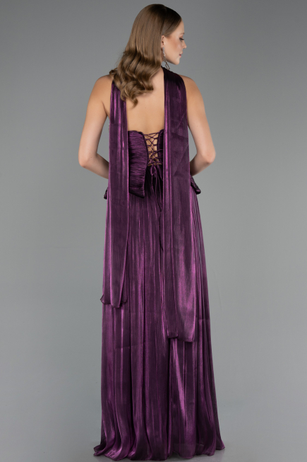 Long Purple Chiffon Evening Dress ABU6570