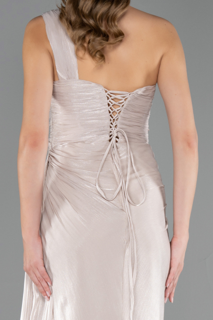 Long Beige Chiffon Prom Gown ABU6511