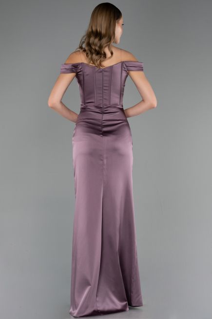 Long Lavender Satin Mermaid Prom Dress ABU6574