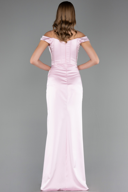 Long Powder Color Satin Mermaid Prom Dress ABU6574