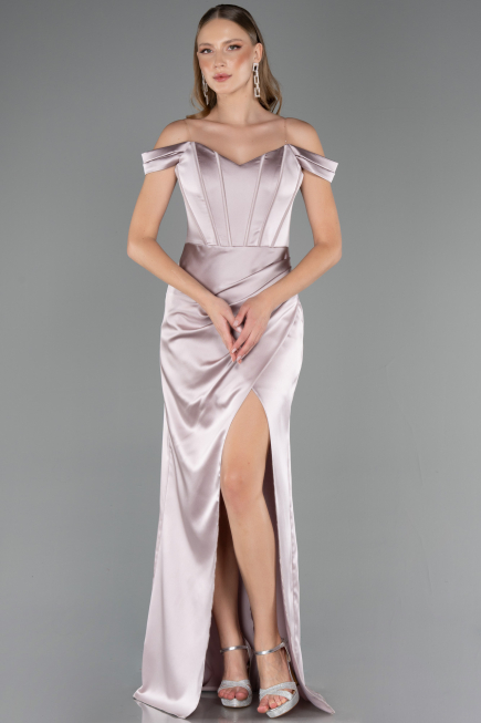 Long Mink Satin Plus Size Evening Gown ABU6577