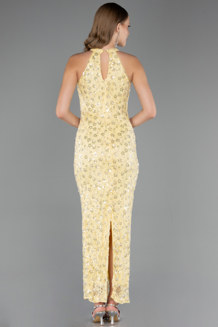 Long Yellow Dantelle Prom Gown ABU6578