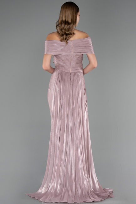 Long Rose Colored Chiffon Evening Dress ABU6581