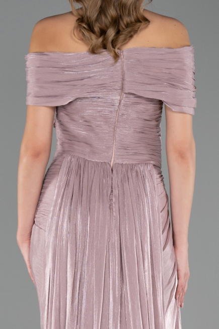 Long Rose Colored Chiffon Evening Dress ABU6581