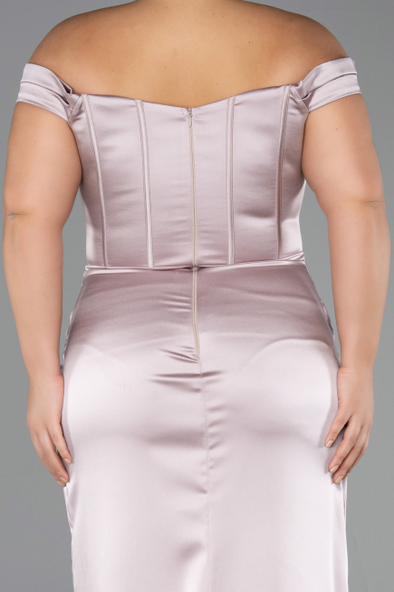 Long Mink Satin Plus Size Evening Gown ABU6577