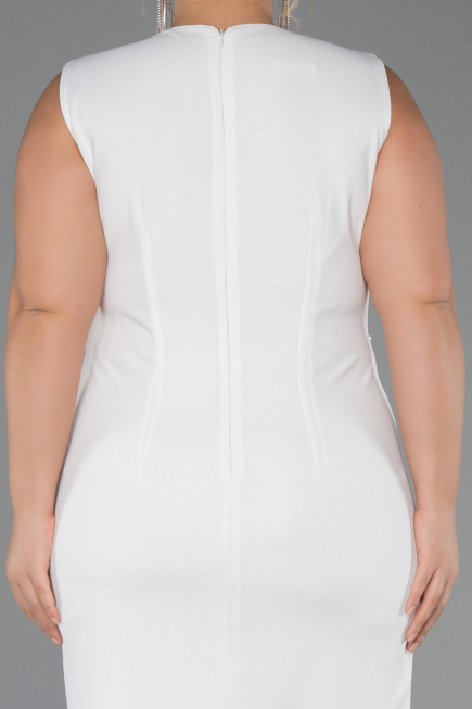 Midi White Plus Size Party Dress ABK2690