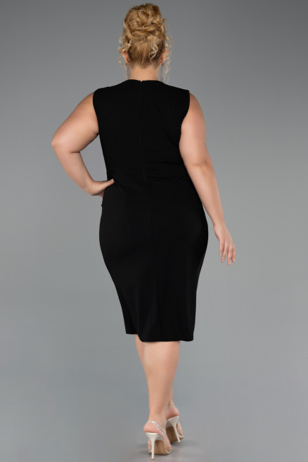 Midi Black Plus Size Party Dress ABK2690