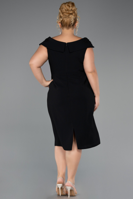 Midi Black Plus Size Cocktail Dress ABK2691