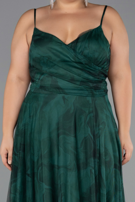 Long Emerald Green Plus Size Prom Dress ABU6558