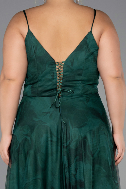 Long Emerald Green Plus Size Prom Dress ABU6558