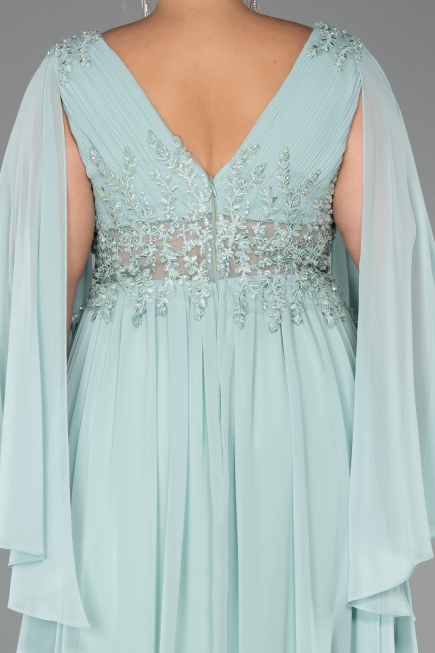Long Mint Chiffon Formal Plus Size Dress ABU4638