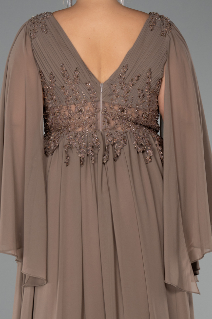 Long Mink Chiffon Formal Plus Size Dress ABU4638
