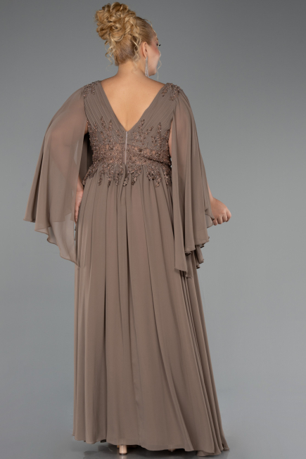Long Mink Chiffon Formal Plus Size Dress ABU4638