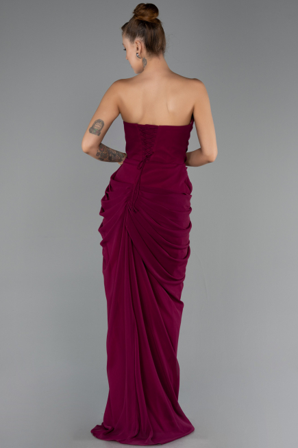 Long Plum Chiffon Evening Dress ABU6589