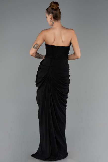 Long Black Chiffon Evening Dress ABU6589