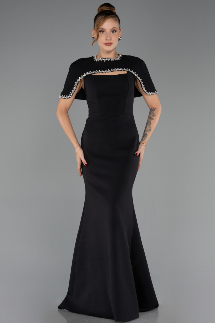 Long Black Mermaid Evening Gown ABU6591