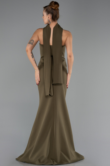 Long Olive Drab Mermaid Evening Gown ABU6575